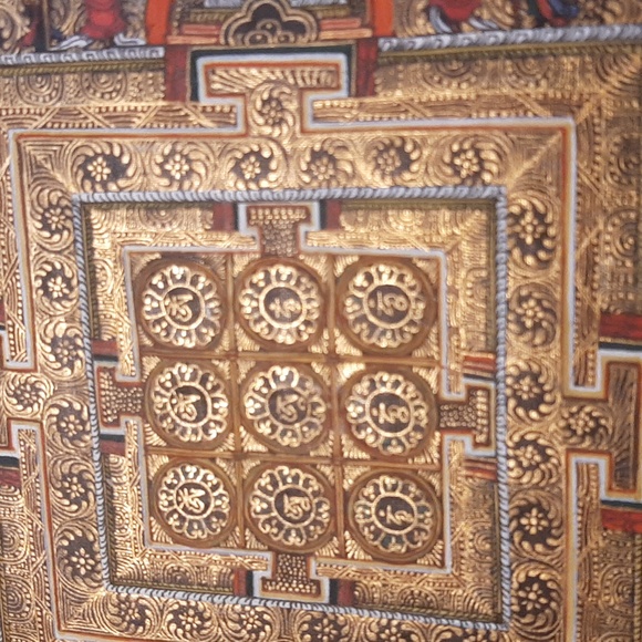 Vintage hand painted Mandala Thangka - Picture 3 of 3